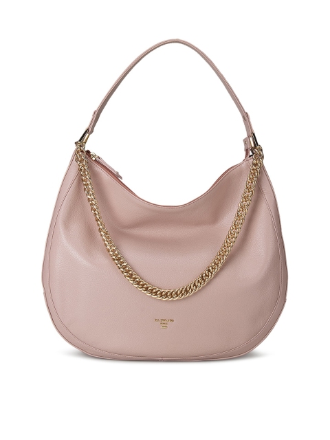 

Da Milano Pink Leather Half Moon Hobo Bag