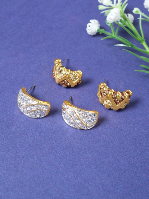 

Golden Peacock Gold-Toned Classic Studs Earrings