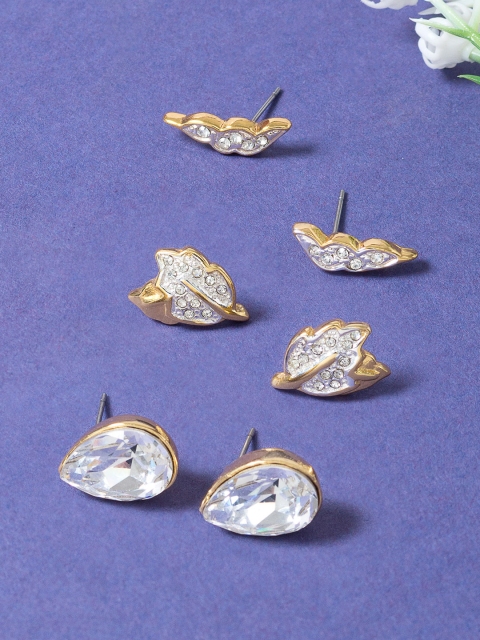 

Golden Peacock Gold-Toned Geometric Drop Earrings