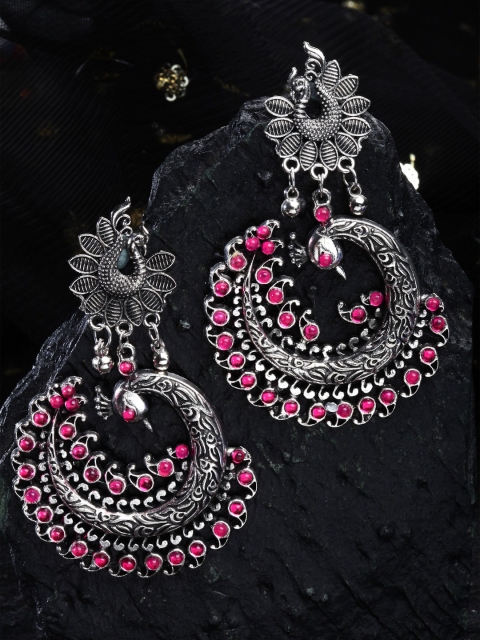 

Shining Diva Multicoloured Oxidised Contemporary Chandbalis Earrings, Multi