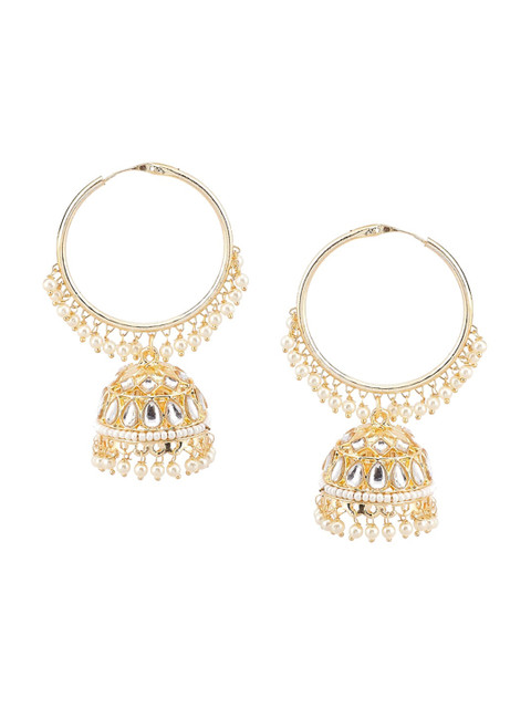 

Rangriti Gold-Toned Contemporary Jhumkas Earrings