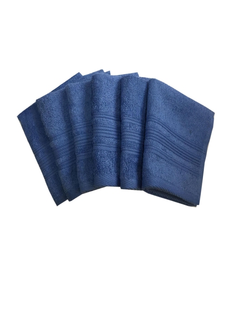 

Lushomes Riveria Blue Pack of 6 Solid 450 GSM Super Soft and Fluffy Face Towels