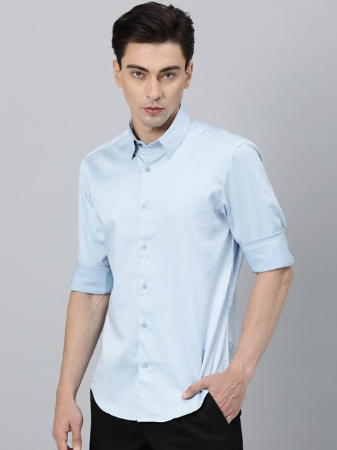 

RARE RABBIT Men Blue Slim Fit Opaque Casual Shirt
