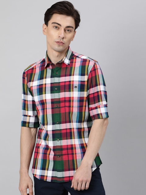 

RARE RABBIT Men Red & White Slim Fit Tartan Checked Casual Shirt