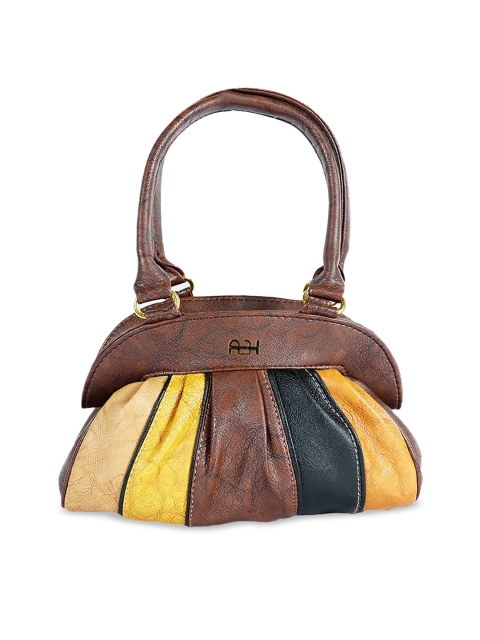 

LELYS Multicoloured Colourblocked Leather Structured Handheld Bag with Quilted, Multi