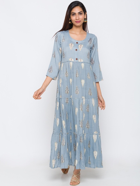 

TANKHI Blue Floral Maxi Dress