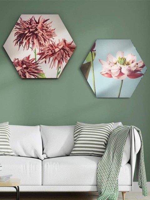 

THE ARTMENT Set of 2 Garden of Blushing Flowers Canvas Matte Finish, Multi
