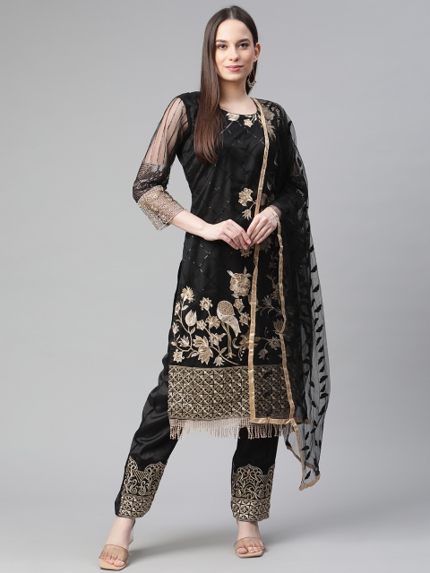 

Readiprint Fashions Black Embroidered Unstitched Dress Material