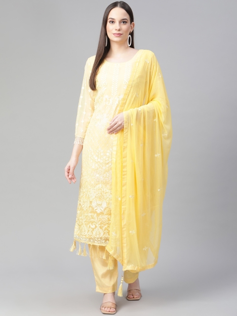 

Readiprint Fashions Yellow Embroidered Unstitched Dress Material