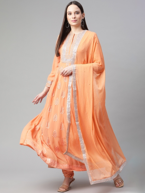 

Readiprint Fashions Peach-Coloured Embroidered Unstitched Dress Material