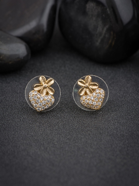 

Alankruthi Women Gold-Toned AD Studded Contemporary Studs Earrings