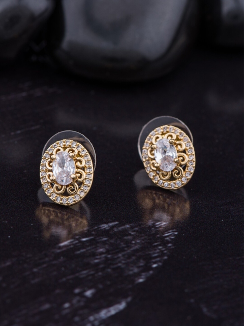 

Alankruthi Gold Plated Gold-Toned Contemporary Studs Earrings