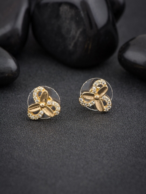 

Alankruthi Gold-Toned Gold-Plated Contemporary Studs Earrings