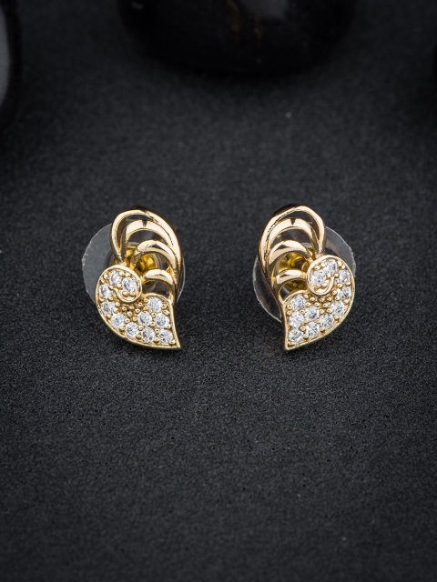 

Alankruthi Gold-Toned Contemporary AD Stone Studs Earrings
