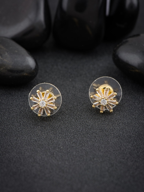 

Alankruthi Gold-Toned & White Floral Studs Earrings