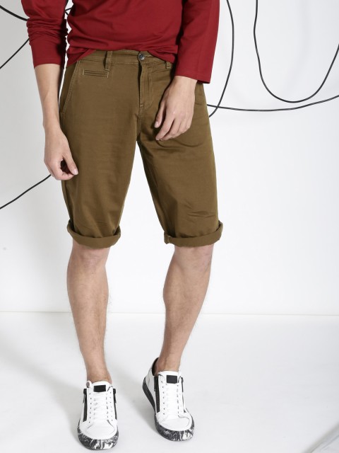 

Ecko Unltd Men Green Solid Chino Shorts