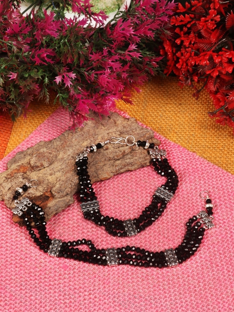 

PENNY JEWELS Women Stylish Broad Black Toned Exclusive Designer Anklet