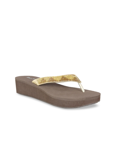 

Inc 5 Gold-Toned Embellished Flatform Sandals