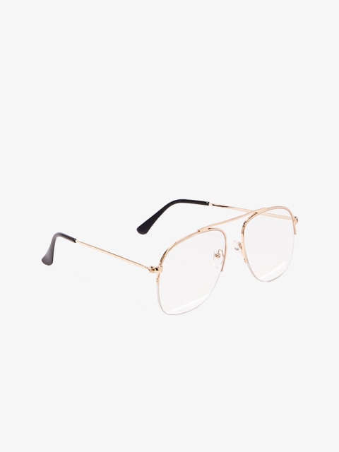 

FOREVER 21 Women Clear Lens & Gold-Toned Aviator Sunglasses 38027502