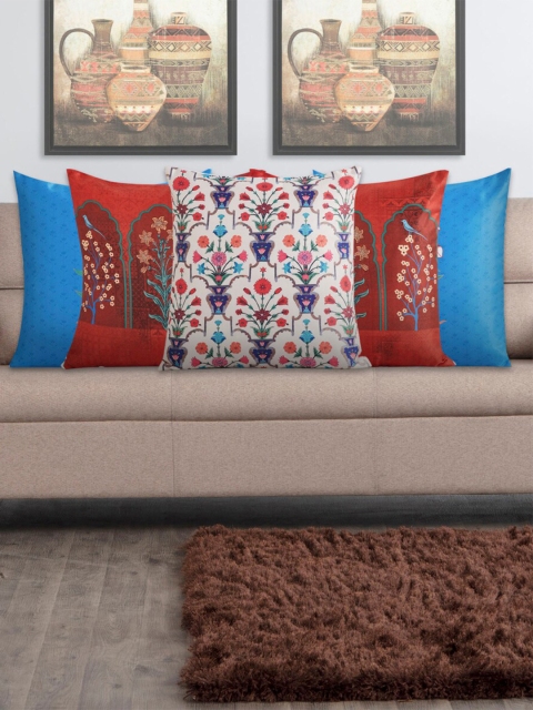 

Home Centre Set Of 5 Multicoloured Floral Printed Corsica Square Cushion Covers, Multi