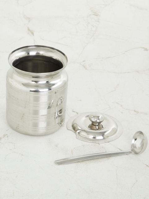 

Home Centre Corsica Silver-Toned Stainless Steel Ghee Pot with Spoon 350ml