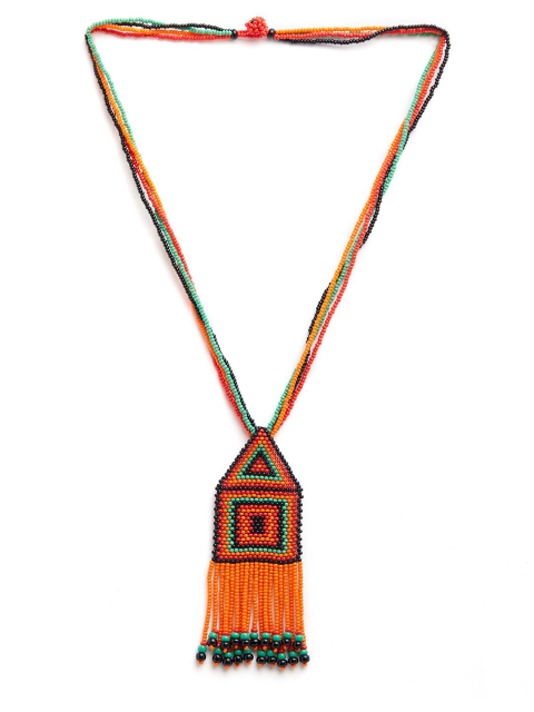 

Blisscovered Orange & Black Designer Necklace