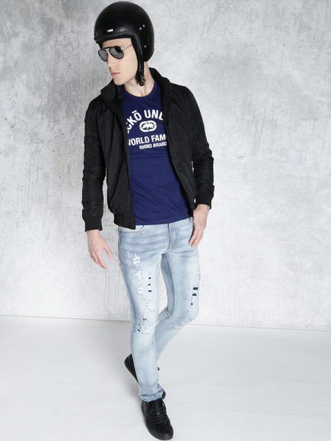 

Ecko Unltd Men Blue Relaxed Slim Fit Distressed Jeans