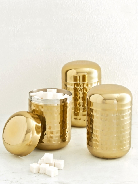 

Home Centre Set of 3 Gold Stainless Steel Food Container