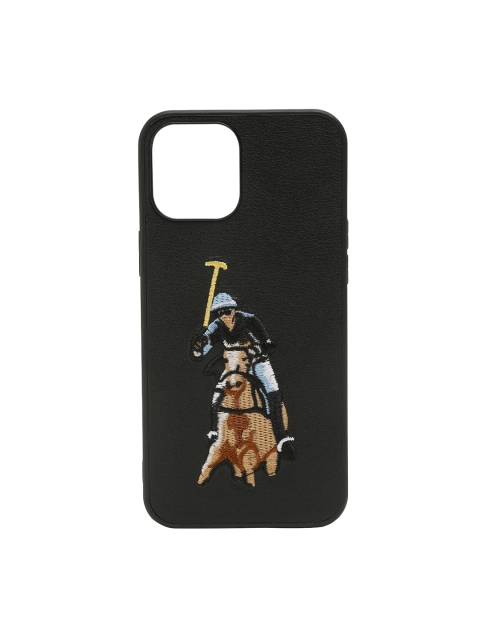 

TREEMODA Black & Blue Polo Man Printed Leather Apple iPhone 12 Pro Back Case