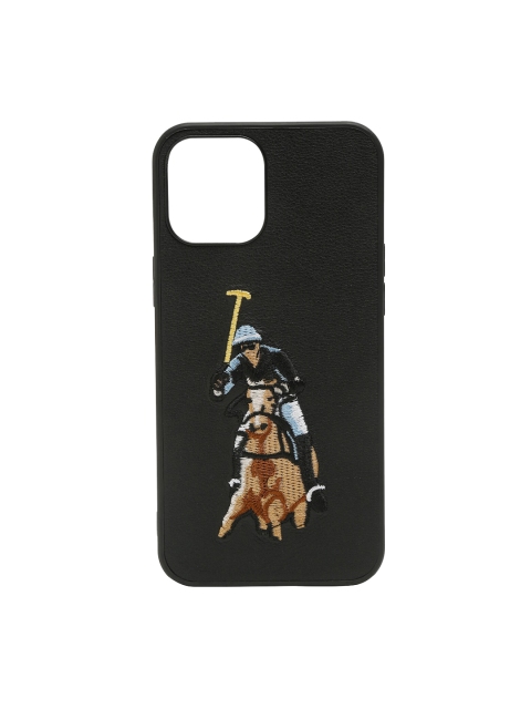 

TREEMODA Black & Blue Polo Man Leather iPhone 12 Back Case