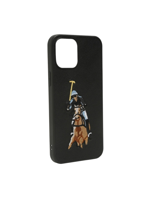 

TREEMODA Black & Blue Textured Leather iPhone 11 Pro Max Back Case