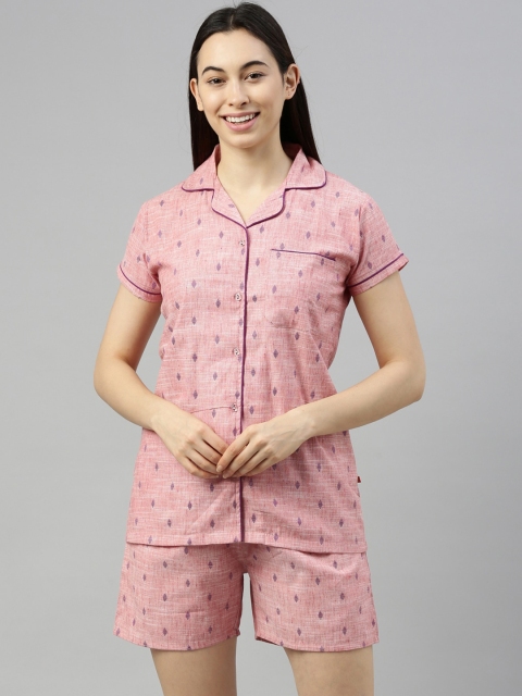 

GOLDSTROMS Women Pink & Purple Printed Night suit
