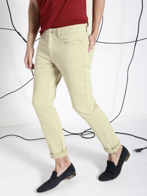

Ecko Unltd Men Beige Slim Fit Flat-Front Trousers