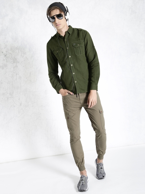 

Ecko Unltd Men Olive Green Casual Shirt
