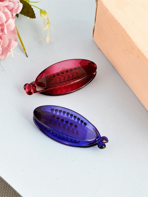 

Silvermerc Designs Girls Set Of 2 Purple & Red Banana Clip
