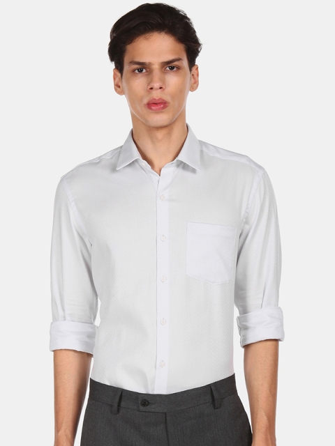 

Arrow Men Grey Slim Fit Opaque Pure Cotton Formal Shirt