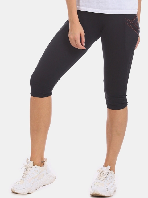

Sugr Women Black Solid Cropped Active Leggings