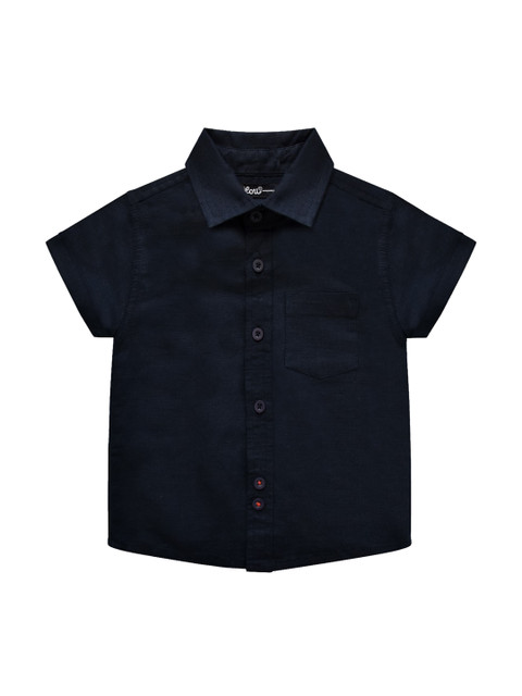 

milou Boys Navy Blue Opaque Casual Shirt