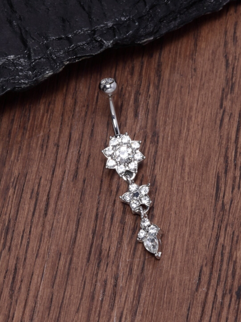 

Ferosh Silver Stone Belly Button Ring