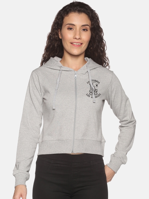 

BEVERLY BLUES Women Grey Hooded Sweatshirt