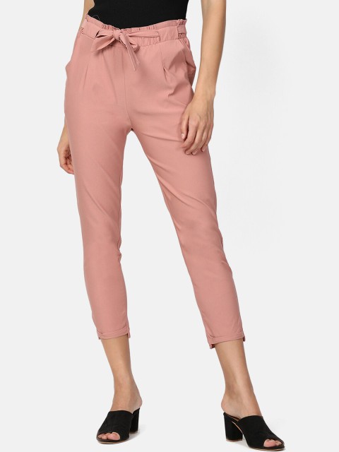

V2 Value & Variety Women Peach Solid Cotton Straight Lounge Pants