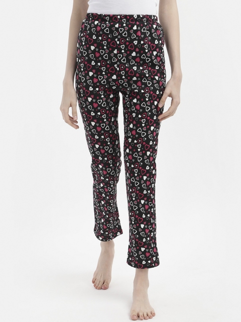 

V2 Value & Variety Women Black & Pink Printed Cotton Lounge Pants