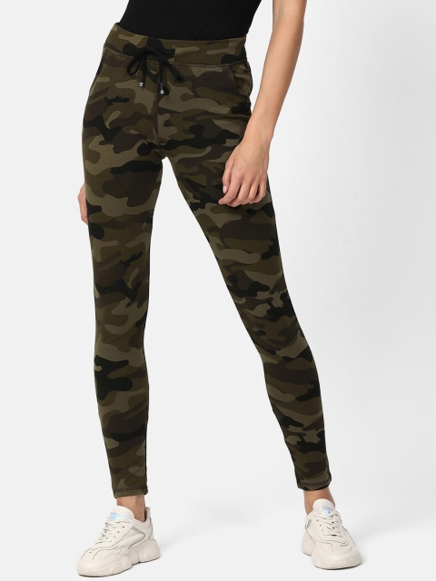 

V2 Value & Variety Women Olive & Black Printed Mid Rise Cotton Lounge Pants