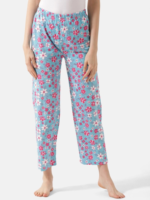 

V2 Value & Variety Women Blue & Pink Printed Cotton Lounge Pants