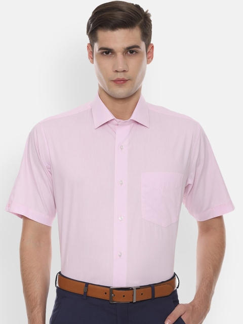 

Van Heusen Men Pink Opaque Pure Cotton Formal Shirt