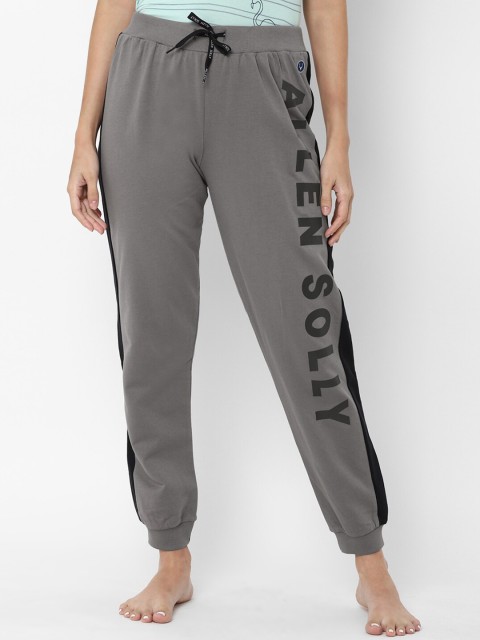 

Allen Solly Woman Grey Cotton Printed Trousers