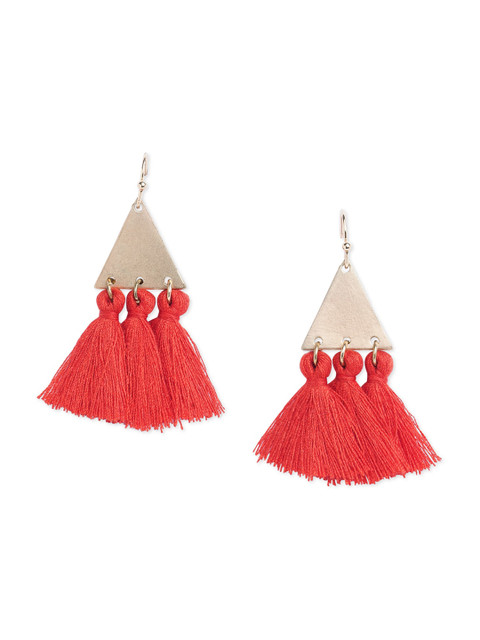 

Blisscovered Red Tassel Drop Earrings