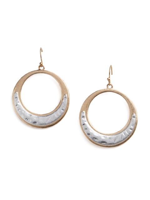 

Blisscovered Silver-Toned Circular Drop Earrings