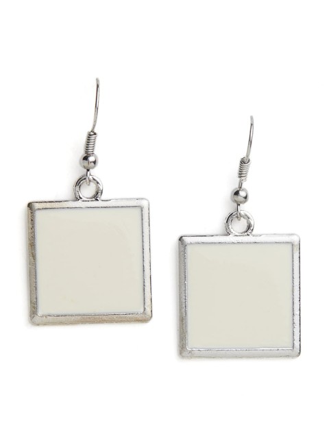 

Blisscovered Cream-Coloured Geometric Drop Earrings