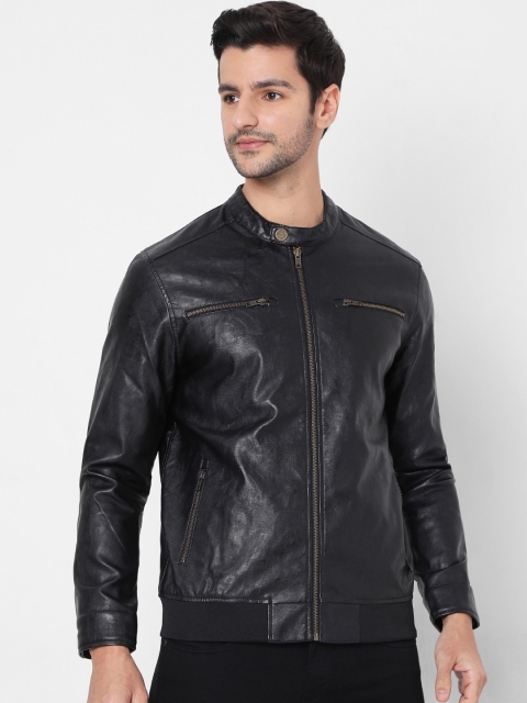 

Mufti Men Black Biker Jacket